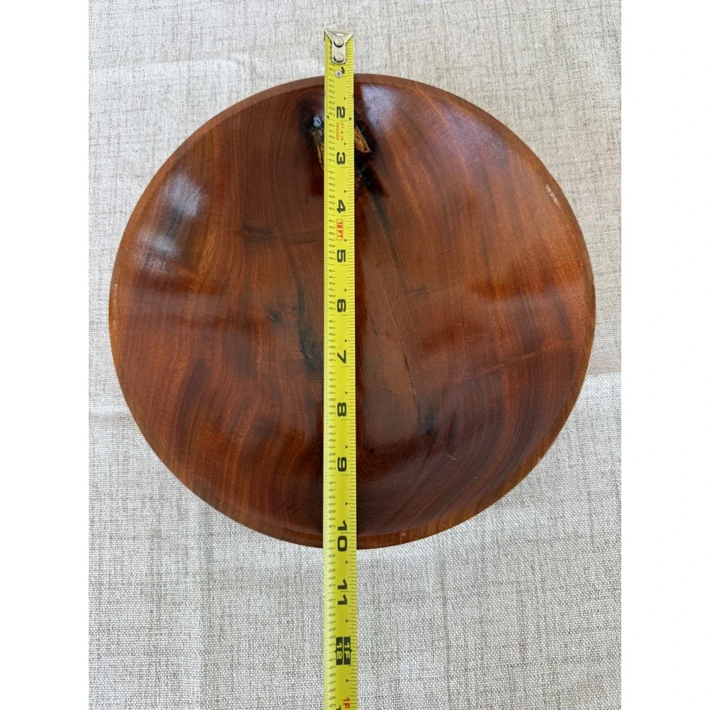 Robbie Pinder Wooden Bowl 10in Brown Excellent Bahamas Madeira Handcrafted